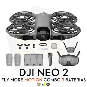 Drone DJI Neo 2 Fly Motion Combo (DJI Motion 3 + Goggles N3) 3 Baterias - BR Anatel