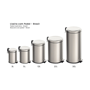 Lixeira Inox Com Pedal Tramontina