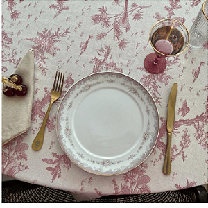 Toalha Mesa Red Normandia Rose 2,80
