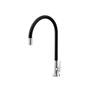 Torneira Cozinha Mesa Galiflex Preta e Cromada Docol