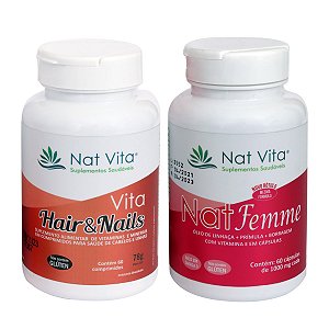 Kit Nat Femme 60 Cáps  MAIS Vita Hair 60 Cpr.