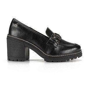 Sapato Dakota Loafer Salto Bloco Médio Feminino Cor Preto