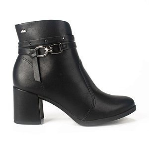 Bota Dakota Cano Curto Salto Bloco Feminino Cor Preto