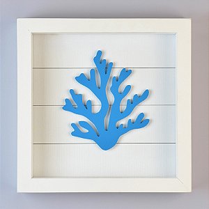 Quadro Náutico Fundo Branco com Coral Azul