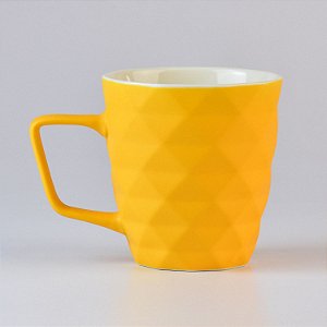 Caneca Textura Geométrica Amarela 400ml