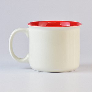 Caneca Branca Color Vermelha 450ml