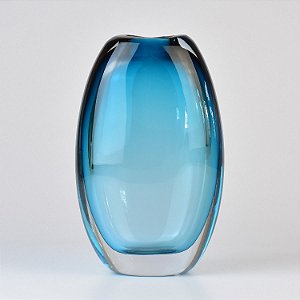 Vaso Azul Liso em Vidro