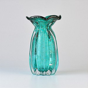 Vaso Murano 19cm Verde em Vidro