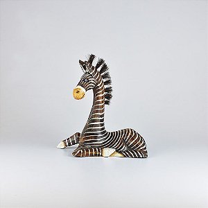 Enfeite Zebra Preta Sentada Pequena