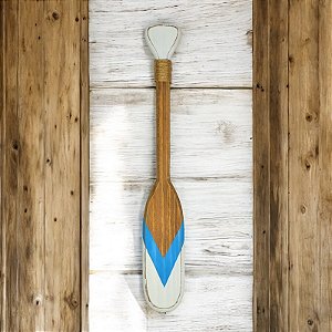 Remo Decorativo em Madeira V Azul e Branco