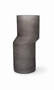 Vaso Fosco Ziggy Cinza 28cm