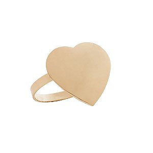 Conjunto 4 anéis para guardanapo zamac heart dourado