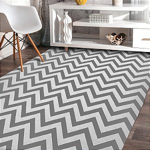 Tapete Chevron Anti-Slip Cinza 200x140cm