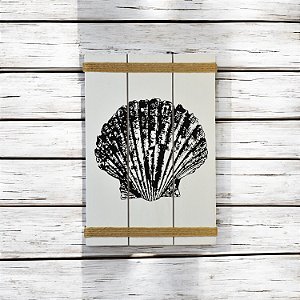 Quadro Concha Branco 35 cm