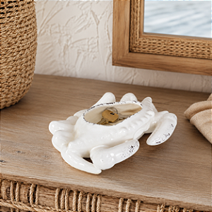 Caranguejo Aberto Ceramica Branco