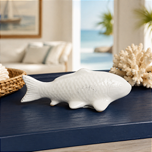 Peixe Ceramica Branco