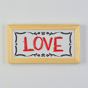 Quadro em Cerâmica Love - 15,5x29x3,5 cm