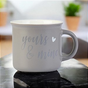 Caneca Love Cinza Frase 400ml