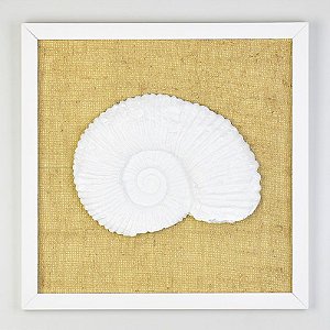 Quadro com Tela Concha Caracol Grande em Madeira