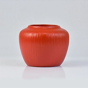 Vaso Redondo Vermelho em Cerâmica