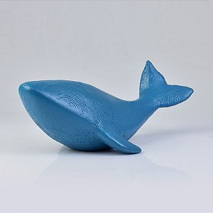 Enfeite Baleia Orca Azul com Textura Grande em Resina