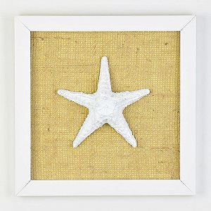 Quadro com Tela Estrela em Madeira