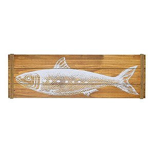 Quadro Marrom Peixe em Madeira