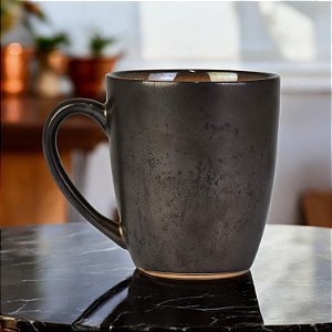Caneca Lisa Marrom 10 cm em Cerâmica 400ml