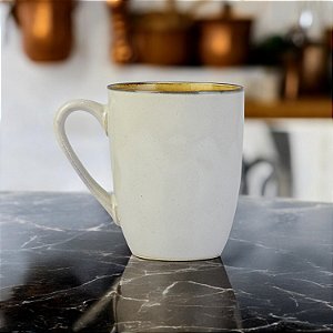 Caneca Rústica Branca em Cerâmica 350ml