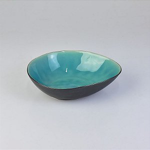 Tigela Oval Azul Claro em Cerâmica