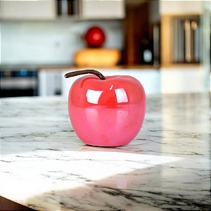 Enfeite Maçã Vermelho 6 cm em Cerâmica