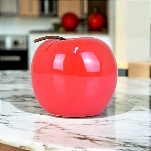 Enfeite Maçã Vermelho 11 cm em Cerâmica