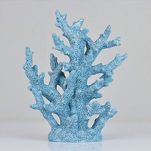 Enfeite Coral Árvore Grande Azul em Resina