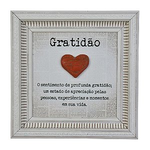 Quadro Azulejo 20x20 Gratidão em Cerâmica
