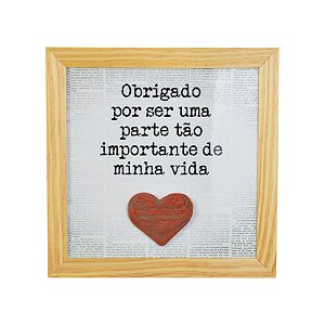 Quadro Azulejo 20x20 Obrigado em Cerâmica