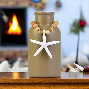 Vaso  Decorativo Garrafa Marrom