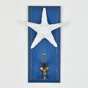Cabideiro Azul com Estrela em Madeira