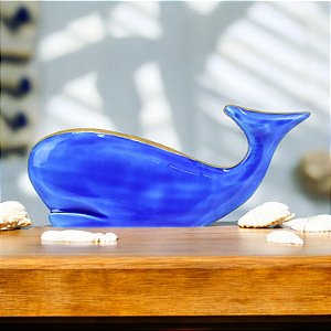 Enfeite Baleia em Madeira 27x12x4