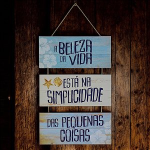 Quadro Náutico A Beleza Da Vida em Madeira