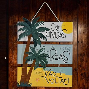 Quadro Náutico Crie Ondas de Coisas em Madeira