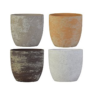 Jogo Com 4 Vasos Cold 14 cm em Cerâmica