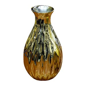 Enfeite Mini Vaso Dourado Modelo C em Cerâmica