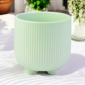 Vaso Color Line Verde em Cerâmica