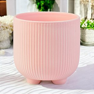 Vaso Color Line Rosa em Cerâmica