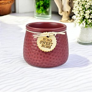 Vaso Color Textura Marrom em Cerâmica