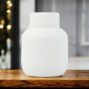 Vaso Branco Agan em Cerâmica