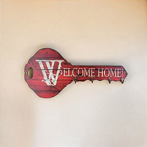 Porta Chaves Welcome Vermelho
