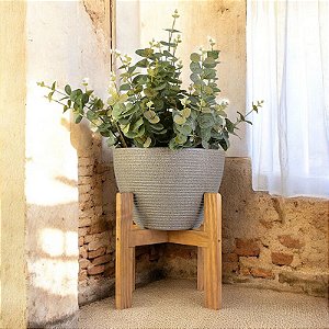 Vaso Riscado Granito em Plástico com Suporte