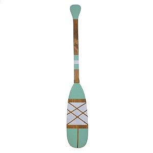 Remo Decorativo Branco e Turquesa 100 cm em Madeira