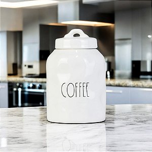 Pote Coffe Branco em Cerâmica